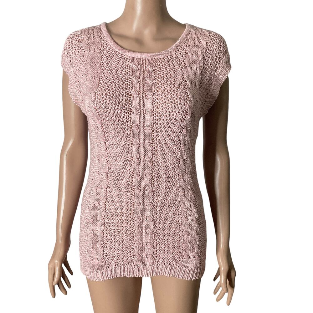 Vintage Michelle Stuart Sweater Womens Small Silk Blend Pink